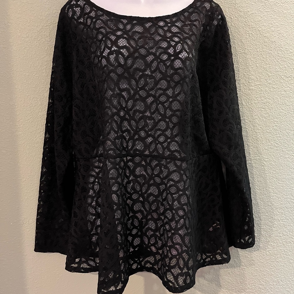 Lane Bryant Black Lace Blouse